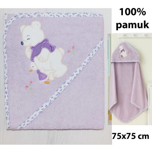 Ready Dječji ručnik s kapuljačom dimenzija 75x75 cm - Ljubičasti Slike