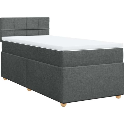 VidaXL Krevet s oprugama i madracem tamnosivi 90 x 190 cm od tkanine Slike