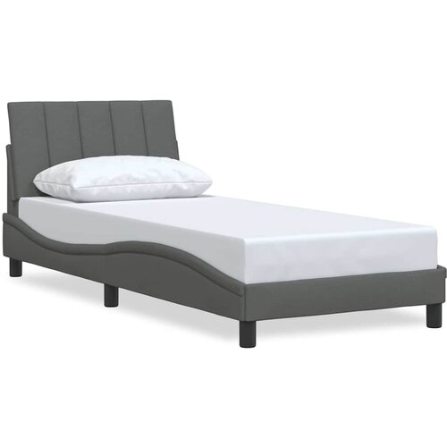  Okvir za krevet bez madraca Hanko tamnosivi 90x200 cm od tkanine Slike