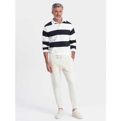 Ombre Men's jogger sweatpants - cream Cene