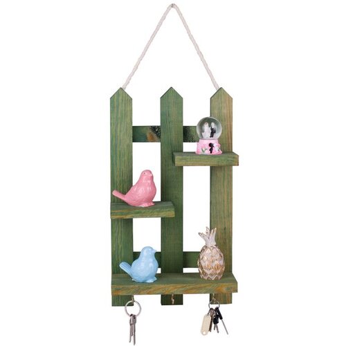 WALLXPERT 213-Y Green Wooden Key Holder Cene