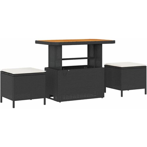  Sjedeća garnitura za vrt Crna poliratan 90 x 55 x 71 cm Slike