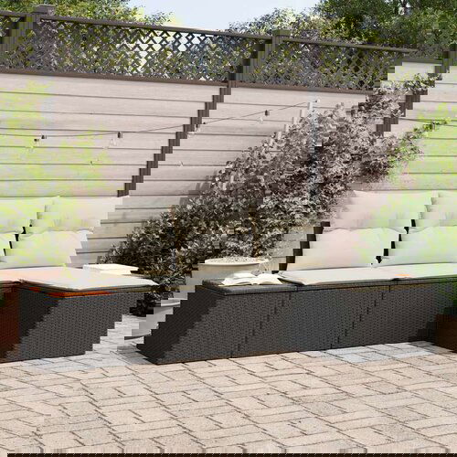  4-dijelni vrtni kauč set s jastučićima crni poli ratan akacija Cijene