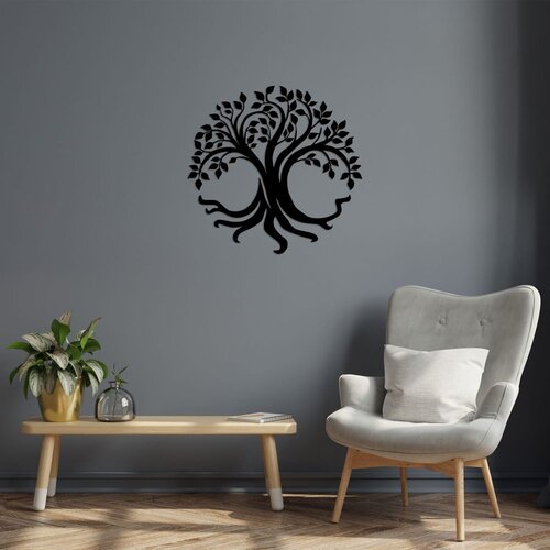 Wallity Zidna dekoracija Tree Of Life, 71 x 69 cm, Crna Cene