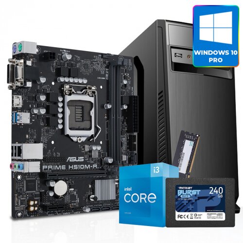  GNC OFFICE WIN 10 PRO i3-10105 3.70GHz, MB H510M, RAM 8GB DDR4, SSD 2,5 240GB , Kući&amp;scaron;te sa napajanjem 500W, 2Y Slike