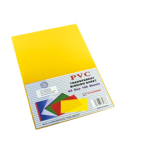 Duplo folija za koričenje PVC A4 150 mic. žuta Slike