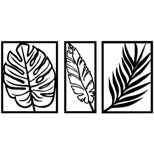 Wallity Zidna dekoracija Leaf 2, 80x38 cm, Crna Cene
