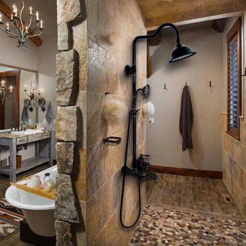 REA Bath TU&amp;Scaron; set REA RETRO OLD BLACK Slike