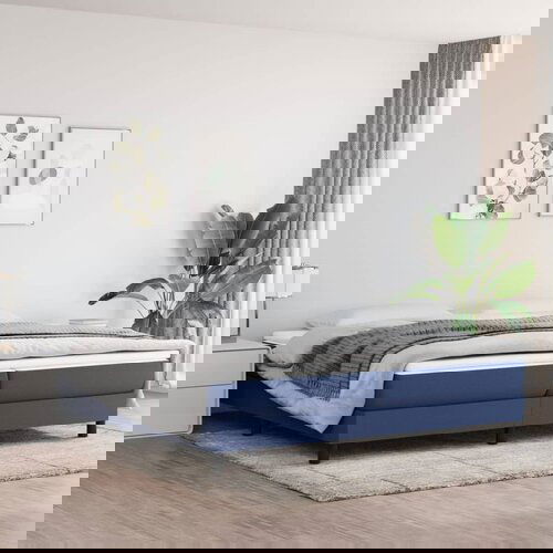 The Living Store Posteljni okvir modra 200x200 cm blago - Box Spring Posteljni Okvir, (21516029) Slike
