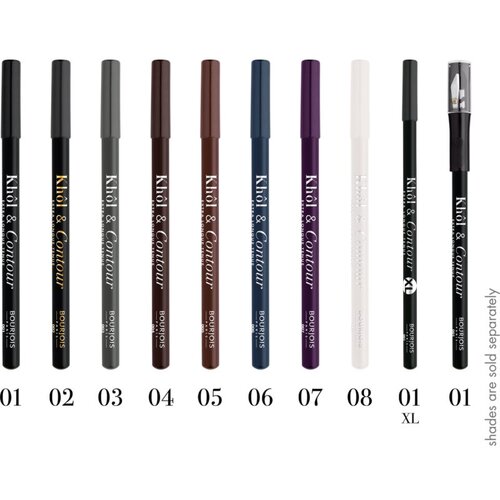 Bourjois Khol &amp;amp; Contour XL dolgoobstojen svinčnik za oči 1,65 g odtenek 001 Noir-issime Slike