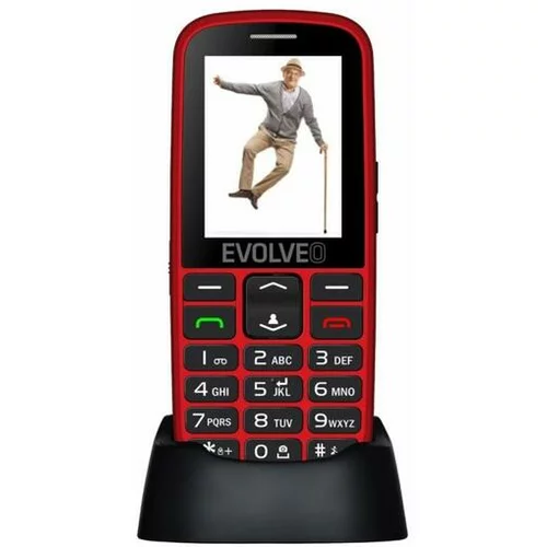 Evolveo Easyphone eg telefon za starejše z gps sledilnikom - rdeč