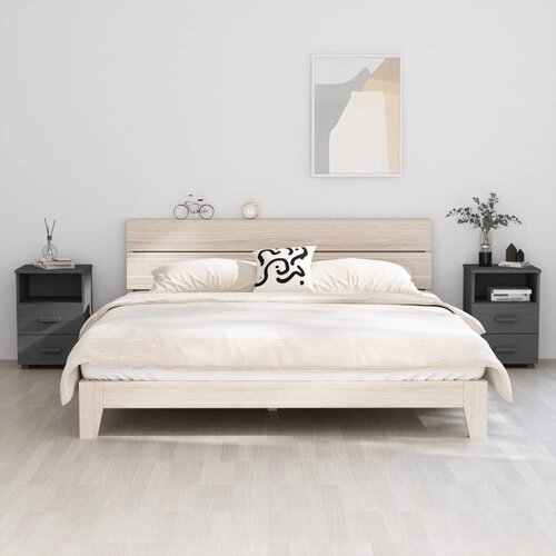  Noćni ormarići HAMAR 2 kom tamnosivi 40x35x62 cm od borovine Cijene