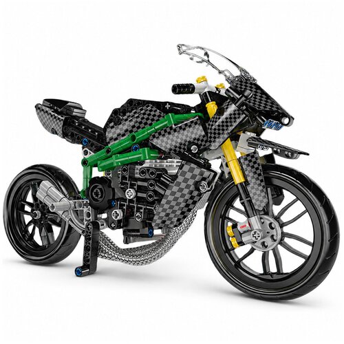  za slaganje trkaćeg motora Racing sa 656 elemenata - crno/zeleni Slike