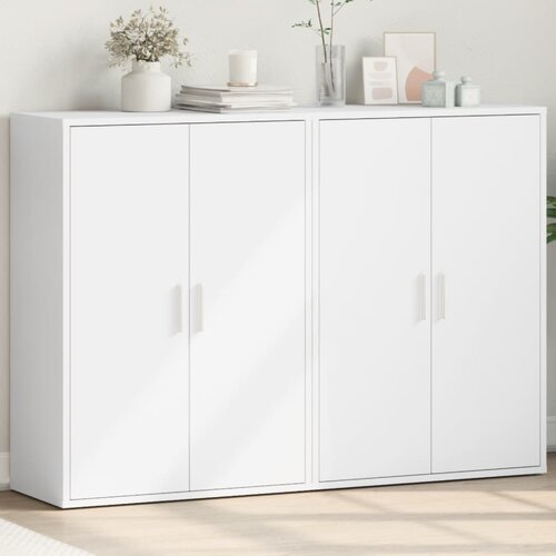 The Living Store Komoda 2 kosa bela 60x31x84 cm inženirski les - Komoda, (21661225) Slike