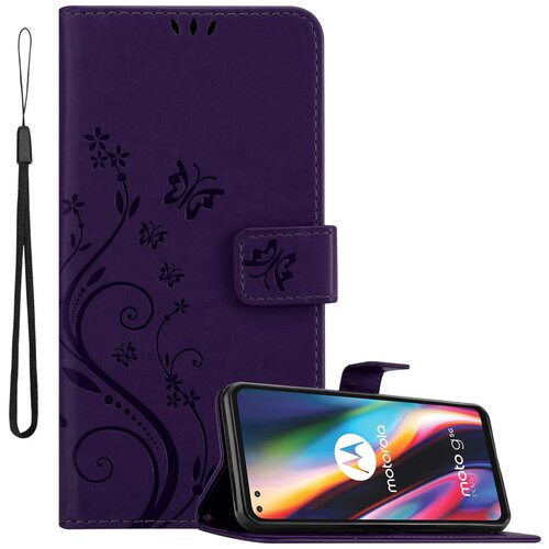 Cadorabo Motorola MOTO G 5G PLUS in klasična temno modra - ovitek v cvetličnem dizajnu z magnetnim zapiranjem, stoječo funkcijo in režami za kartice, (20859961) Cene