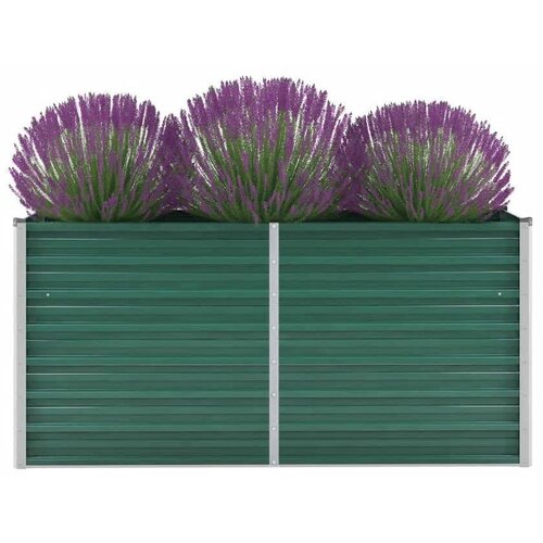 vidaXL visoka greda iz pocinkanega jekla 160x40x77 cm zelene barve Cene