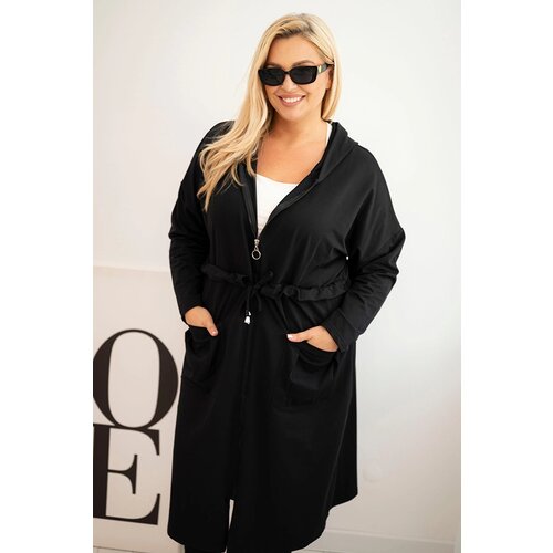 Kesi Women&amp;#039;s cotton hoodie Plus Size with pockets black Slike