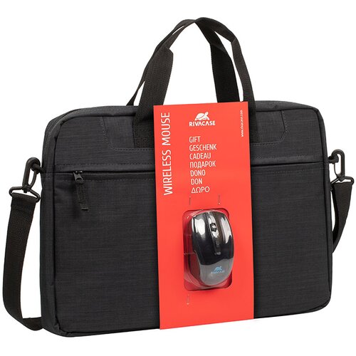 Riva Case Torba 15.6" 8038 BUNDLE 06 Black laptop bag + Wireless mouse, (22136907) Cene