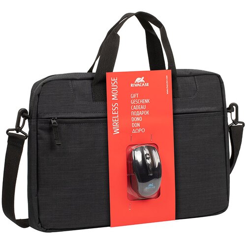 Riva Case Torba za Laptop 15.6", Regent 8038 + Wireless Mi&scaron;, Crna Cene
