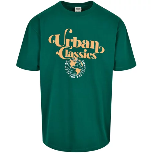 Urban Classics Majica svijetložuta / smaragdno zelena / bijela