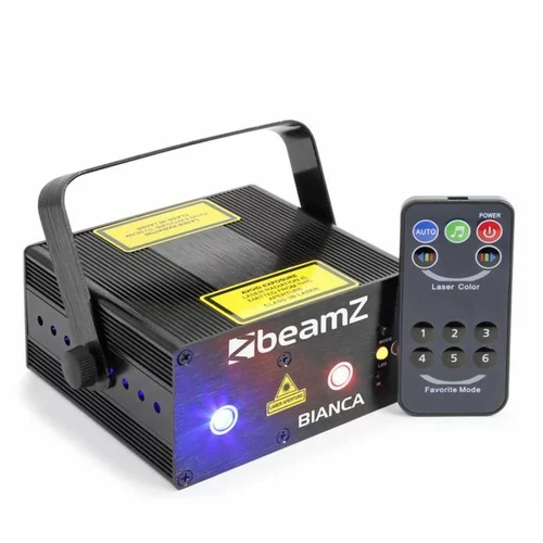 Beamz Bianca, dvostruki laser, 7 DMX kanala, 330 mW RGB, 12 motiva, master/slave
