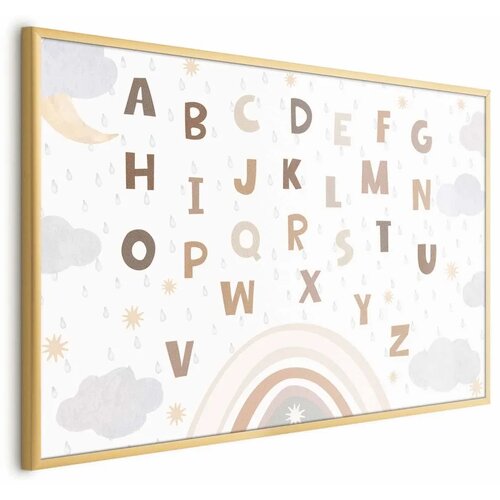  Plakat - Letters in Muted Colors 60x40 Zlatni okvir Cene