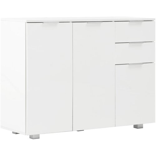  Komoda visoki sjaj bijela 107x35x80,5 cm Slike