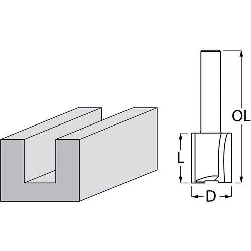 Makita dvorezno ravno glodalo za utore 12x19x51 mm D-47547 Slike
