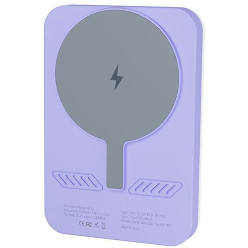 power bank rainbow 5000 mah bezicno punjenje sa rgb ogledalom Slike