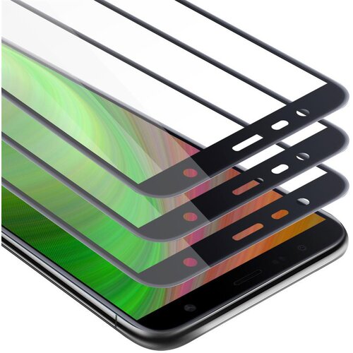 Cadorabo 3x Celozaslonska za&amp;scaron;čitna folija, združljiva z Samsung Galaxy J6 PLUS - Za&amp;scaron;čitna folija v transparentno s čarno - 3-pack Kaljeno steklo za za&amp;scaron;čito zaslona s trdoto 9H in 3D dotikom, (20547922) Slike