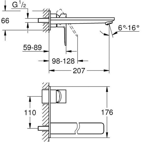 Grohe Lineare ugradna slavina za umivaonik 23444001 Slike