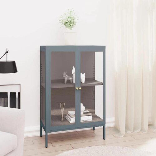  Komoda 75 x 35 x 105 cm od čelika i stakla Slike