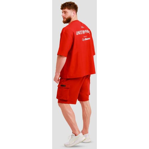 GymBeam Mu&amp;scaron;ka oversized majica Unstoppable Red Slike