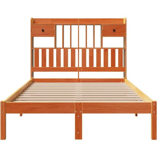  Krevet s regalom za knjige bez madraca 135 x 190 cm od borovine Slike