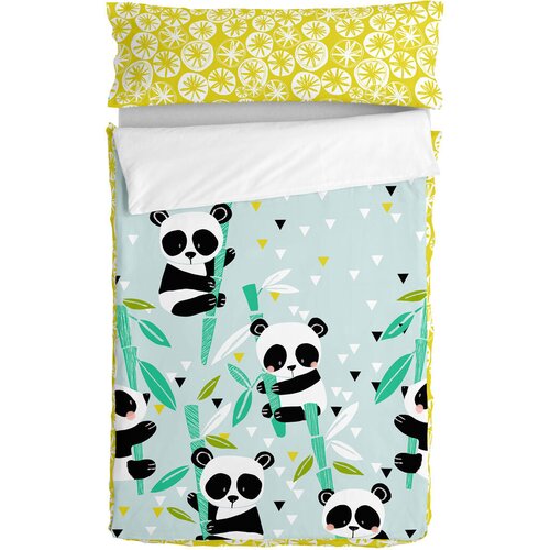  Pre&scaron;ita posteljnina z zadrgo HappyFriday Moshi Moshi Panda Garden Blue Modra 42 x 20 x 50 cm Cene