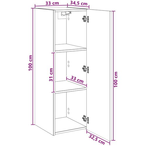  Ormar za Kupaonicu na Zidu Staro drvo 33 x 34,5 x 100 cm Slike