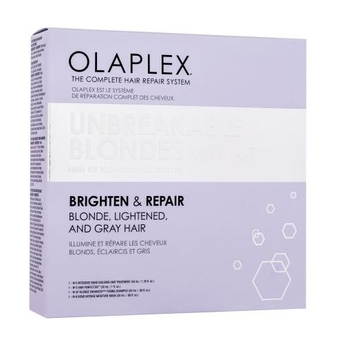 Olaplex Unbreakable Blondes Mini Kit Set serum za lase Intensive Bond Building Hair Treatment No.0 40 ml + balzam za lase Hair Perfector No.3 30 ml + šampon Blonde Enhancer Toning Shampoo No. 4P 20 ml + maska Bond Intense Moisture Mask No. 8 20 ml za ženske Cene