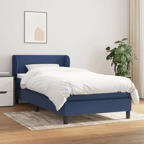  Box spring postelja z vzmetnico modra 90x200 cm blago, (20725017)