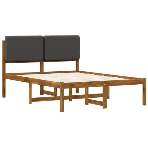  Krevetni okvir s tapiciranim uzglavljem Prirodna i tamnosiva - Prirodna i tamnosiva 150 x 200 cm Slike