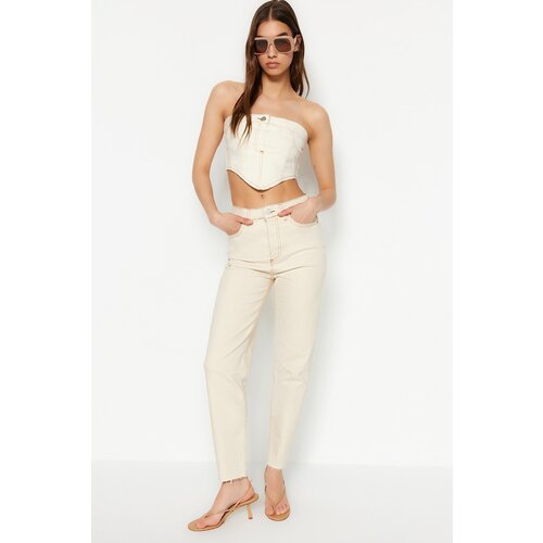 Trendyol Jeans - Ecru - Mom Slike