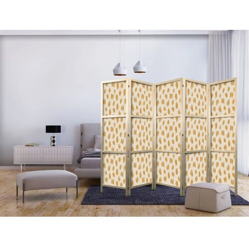 Japanski paravan - Drawn Pattern in Dots and Spots - in Shades of Orange and Ecru. 225x172 Cijene