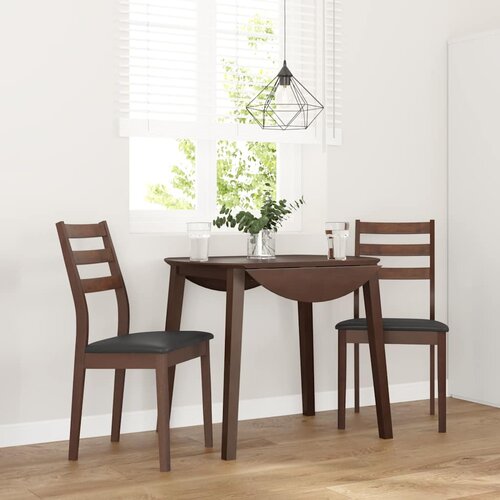 vidaXL Jedilni stoli z blazinami 2 kosa Brown Solid Wood Rubber Cene