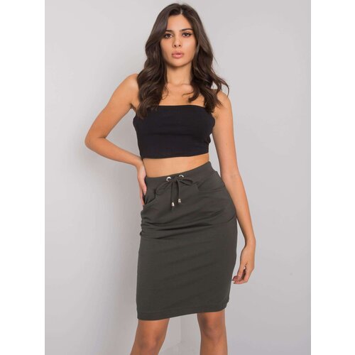 BASIC Feel Good Skirt-RV-SD-4793-1.32-Dark Khaki Cene