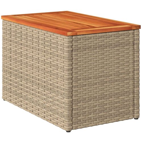  Vrtni bočni stolići 2 kom bež 55 x 34 x 37 cm poliratan i drvo Slike