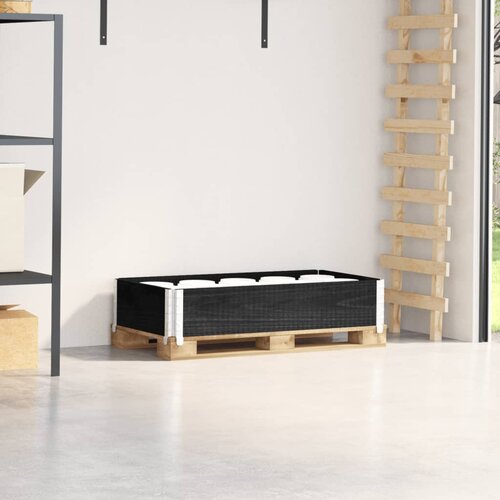 VidaXL Okvir za palete crni 100 x 50 cm od masivne borovine Slike