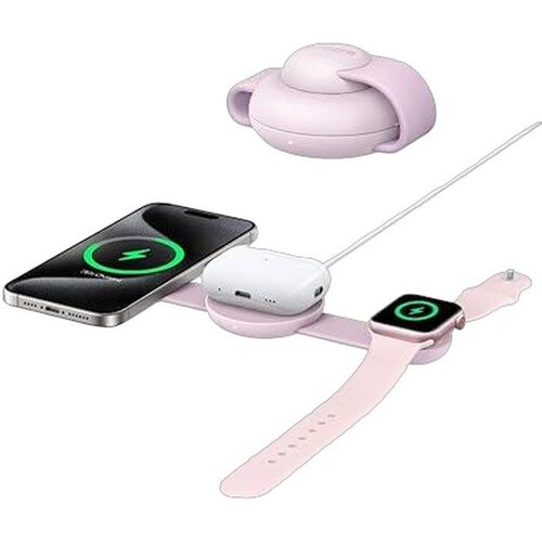 Anker Power Bank MagGo 3-in-1 Foldable Pink Cene