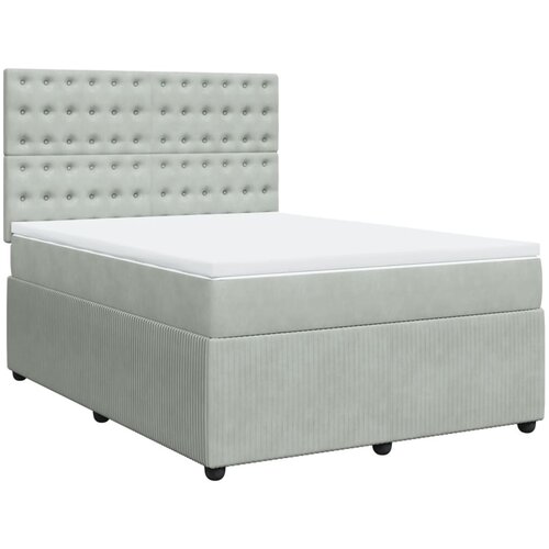 vidaXL Box spring postelja z vzmetnico svetlo siva 160x200 cm žamet, (21308310) Cene
