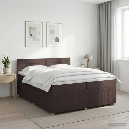  Boxspring krevet s madracem Tamno smeđa 200 x 200 cm Tkanina - Tamno smeđa 200 x 200 cm Dizajn linija Cijene