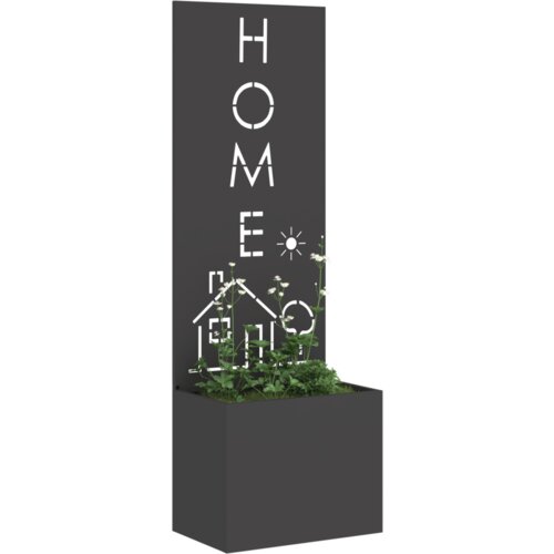 vidaXL Vrtni Sadič s Dekorativnom Pločom Crna 50 x 140 cm Cijene