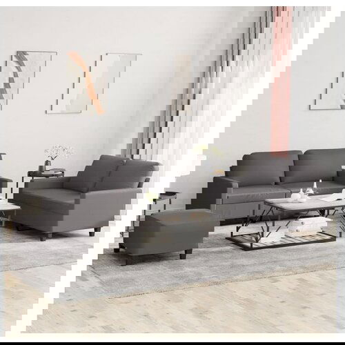 vidaXL 3-dijelni set sofa s jastucima sivi od umjetne kože Cijene